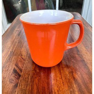 Corelle Corning Ware Vintage Burnt Orange Milk Glass Coffee Cup Mug USA 1 Owner